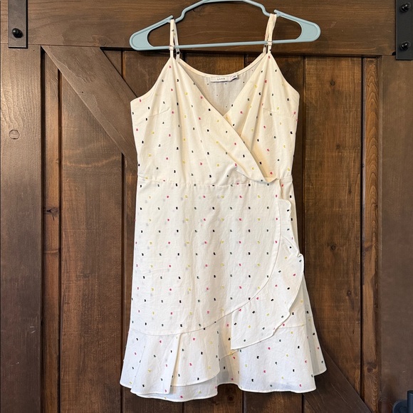 Lush White Confetti Faux Wrap Dress Medium - Picture 3 of 9